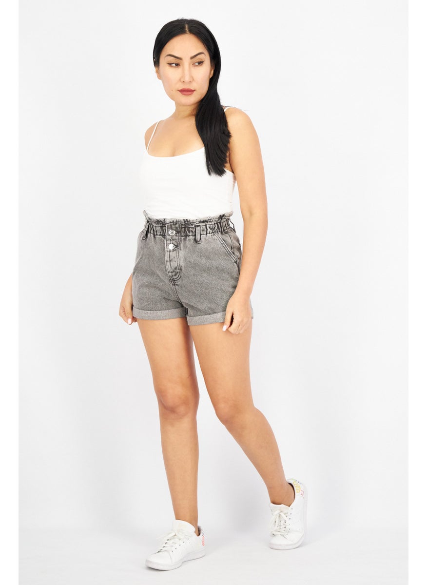 Women Washed Denim Shorts, Grey - pzsku/ZD32D2029780E8D978680Z/45/_/1737642287/777f8541-1f8a-457f-a07a-146740e7c371