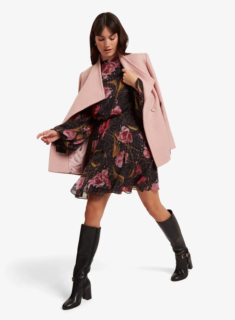 Ted Baker Long Sleeve Printed Mini Dress