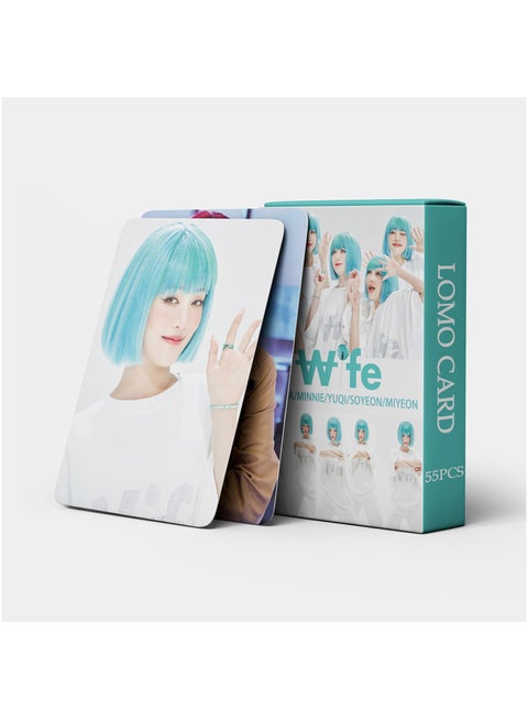 55PCS GIDLE Yeh Shuhua MINNIE YUQI Jeon Soyeon 2024 New Album LOMO Star Card