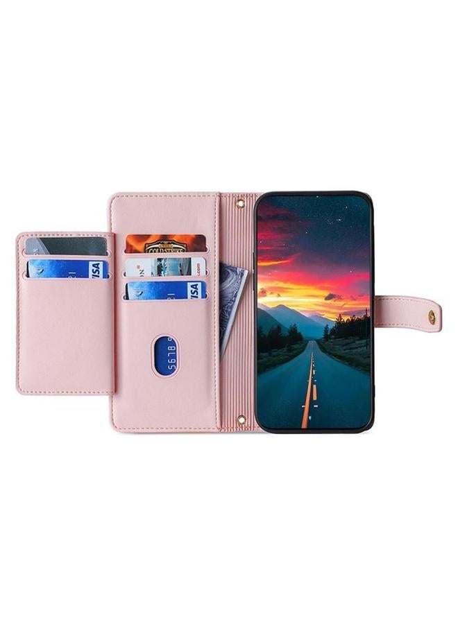 اس-توب جراب لهاتف Redmi Note 14 4G مقاس 163.25 مم من جلد الأغنام مع محفظة وسحاب - Image 3