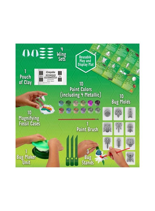 Crayola Metallic Clay Art Kit With Paints Fossil Molds Gift For Kids Ages 7 8 9 10 - Image 3