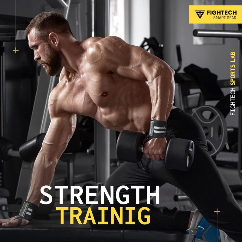 FIGHTECH Wrist Wraps for WeightLifting | 18 inch Professional Grade Lifting Wrist Wraps | Best for Powerlifting Competition, Strength Training, Bodybuilding (Black, 18 Inch) - Image 4