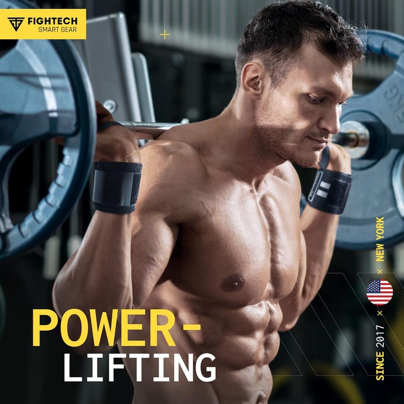 FIGHTECH Wrist Wraps for WeightLifting | 18 inch Professional Grade Lifting Wrist Wraps | Best for Powerlifting Competition, Strength Training, Bodybuilding (Black, 18 Inch) - Image 3