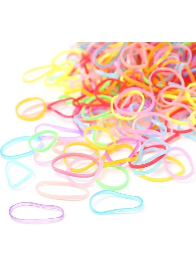 250 Mini Rubber Bands Soft Elastic Bands for Kid Hair Braids Hair (Multicolor,1.5 cm) - Image 2