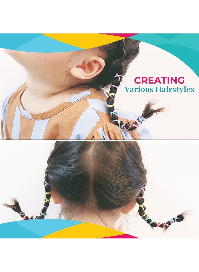 250 Mini Rubber Bands Soft Elastic Bands for Kid Hair Braids Hair (Multicolor,1.5 cm) - Image 4
