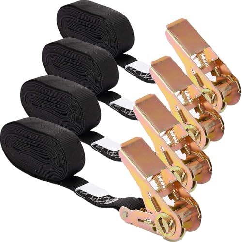 MOOCY Small Ratchet StrapHeavy Duty Endless Ratchet Tie Down StrapsNO Hook Nylon Black Tie Down StrapsMini Endless Ratchet Straps for Motorcycles Kayak - Image 1