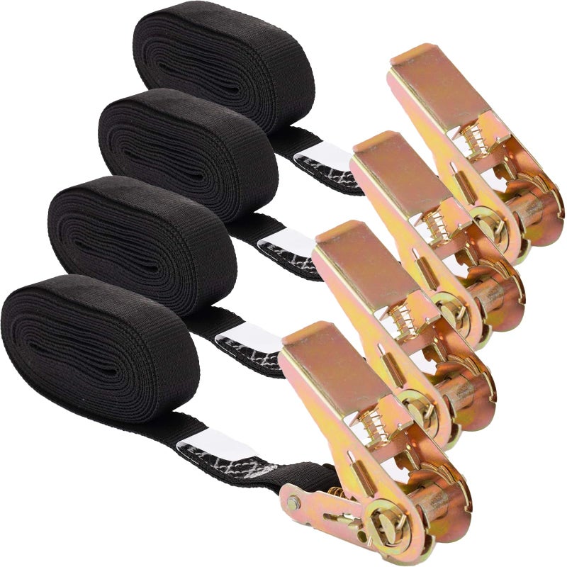 MOOCY Small Ratchet StrapHeavy Duty Endless Ratchet Tie Down StrapsNO Hook Nylon Black Tie Down StrapsMini Endless Ratchet Straps for Motorcycles Kayak - Image 2