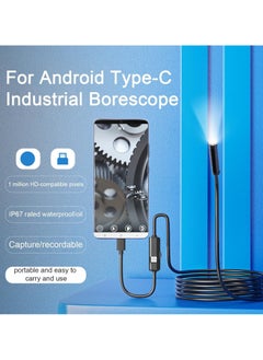 Endoscope Inspection Camera, 1920P HD Compatible Flexible Rigid Snake Camera with 8 LED Lights, Waterproof Inspection Camera, USB-C Endoscope for Android