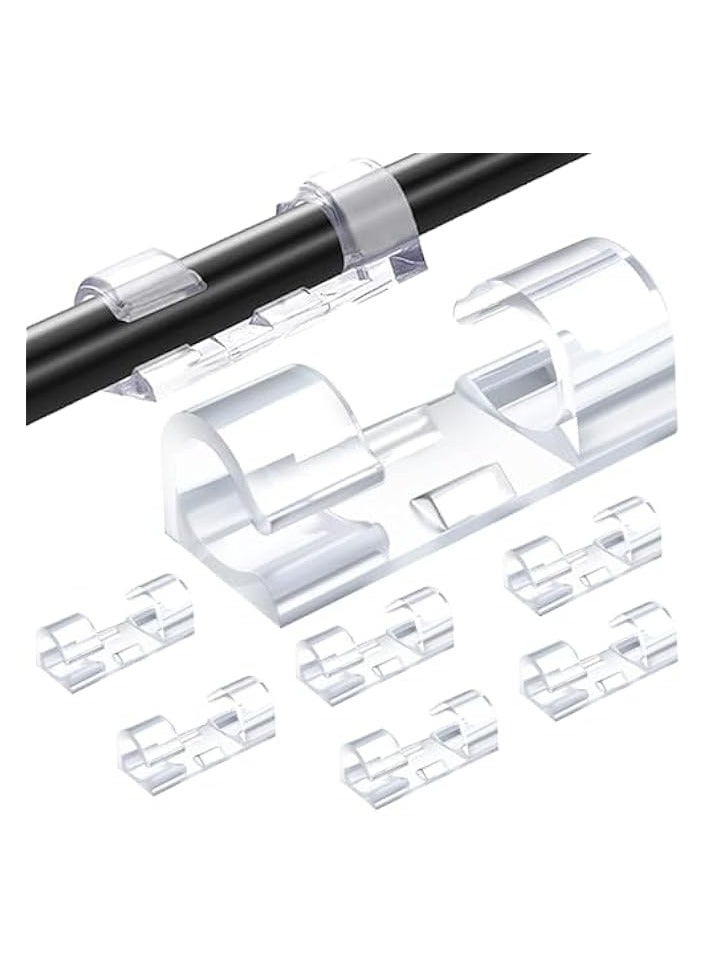 PROMASS Adhesive Cable Clips,Wire Clips, Car Cable Organizer, Cable Holder,Cable Wire Management, Cable Holder for Car, Office, Home (Big Size Transparent - 48-Packs)