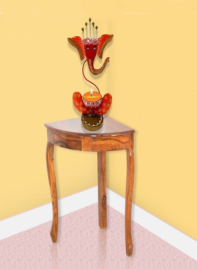 Litvibes Lord Ganesha Diya Tea Light Candle Holder for Traditional Diwali Decoration for Home/Office Decorative Pooja Stand Festival Celebration Gift -RED - Image 4