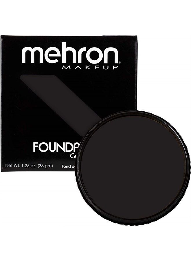 mehron Makeup Foundation Greasepaint | Stage, Face Paint, Body Paint, Halloween Makeup 1.25 oz (38 g) (BLACK) - Image 1