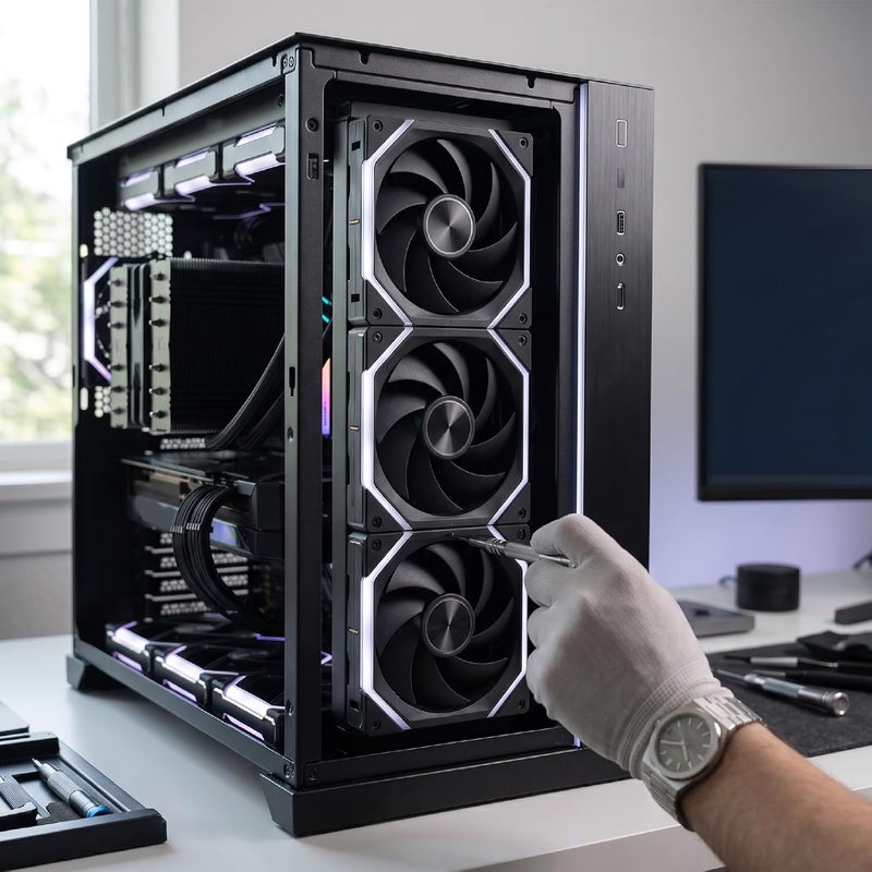 Zopsc ARGB PC Case Fans, 3PCS PWM Computer Fans with Infinite Mirror Effect Hydraulic, Bearing 800 to 2000RPM, for Computer Cooling Case - Image 4