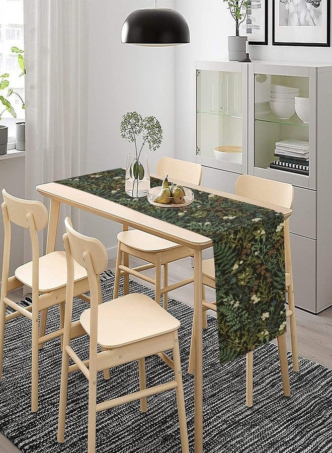KANEPE Vintage Botanical Table Runner Rustic Plant Green Nature Theme Decor for Indoor Outdoor Party Dinner Festival Rustic Farmhouse Holiday Home Kitchen Dining Room, 13x60in - Image 2