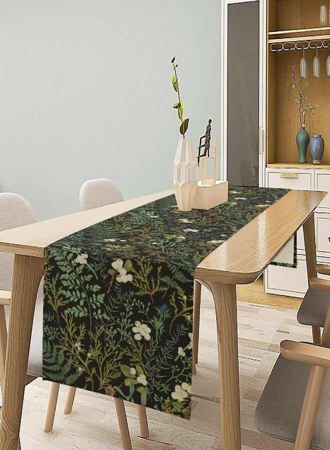 KANEPE Vintage Botanical Table Runner Rustic Plant Green Nature Theme Decor for Indoor Outdoor Party Dinner Festival Rustic Farmhouse Holiday Home Kitchen Dining Room, 13x60in - Image 3