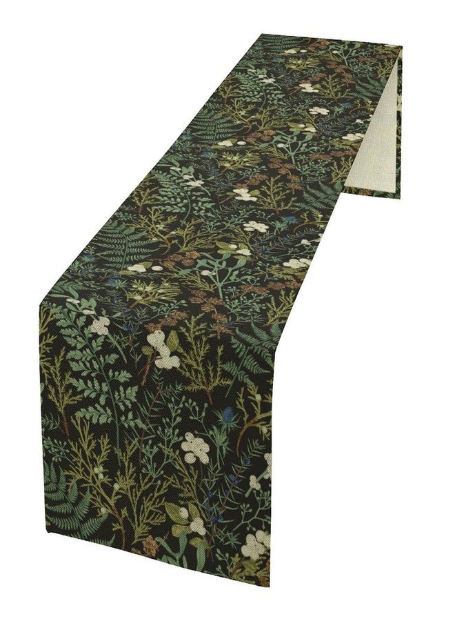 KANEPE Vintage Botanical Table Runner Rustic Plant Green Nature Theme Decor for Indoor Outdoor Party Dinner Festival Rustic Farmhouse Holiday Home Kitchen Dining Room, 13x60in - Image 1