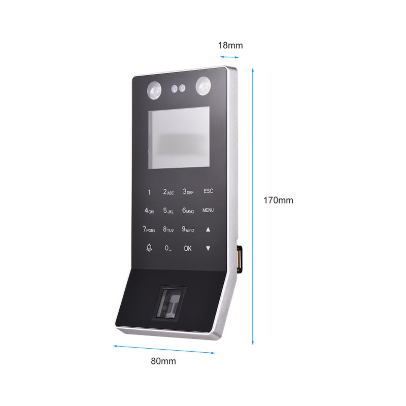 Face Recognition Fingerprint Password Attendance Machine Access Control Time Clock Recorder Support ID Card Device Employee Checking-in Recorder with 2.4 Inch TFT Color Screen Support U Disk Download - Image 2