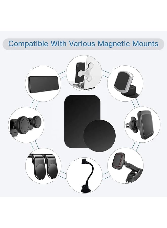 جود تول جودتول، 12 قطعة، لوحة معدنية عالمية، حامل هاتف مغناطيسي للسيارة مع لاصق 3M، متوافق مع الحوامل المغناطيسية، 6 مستطيلات و6 دائرية - Image 4