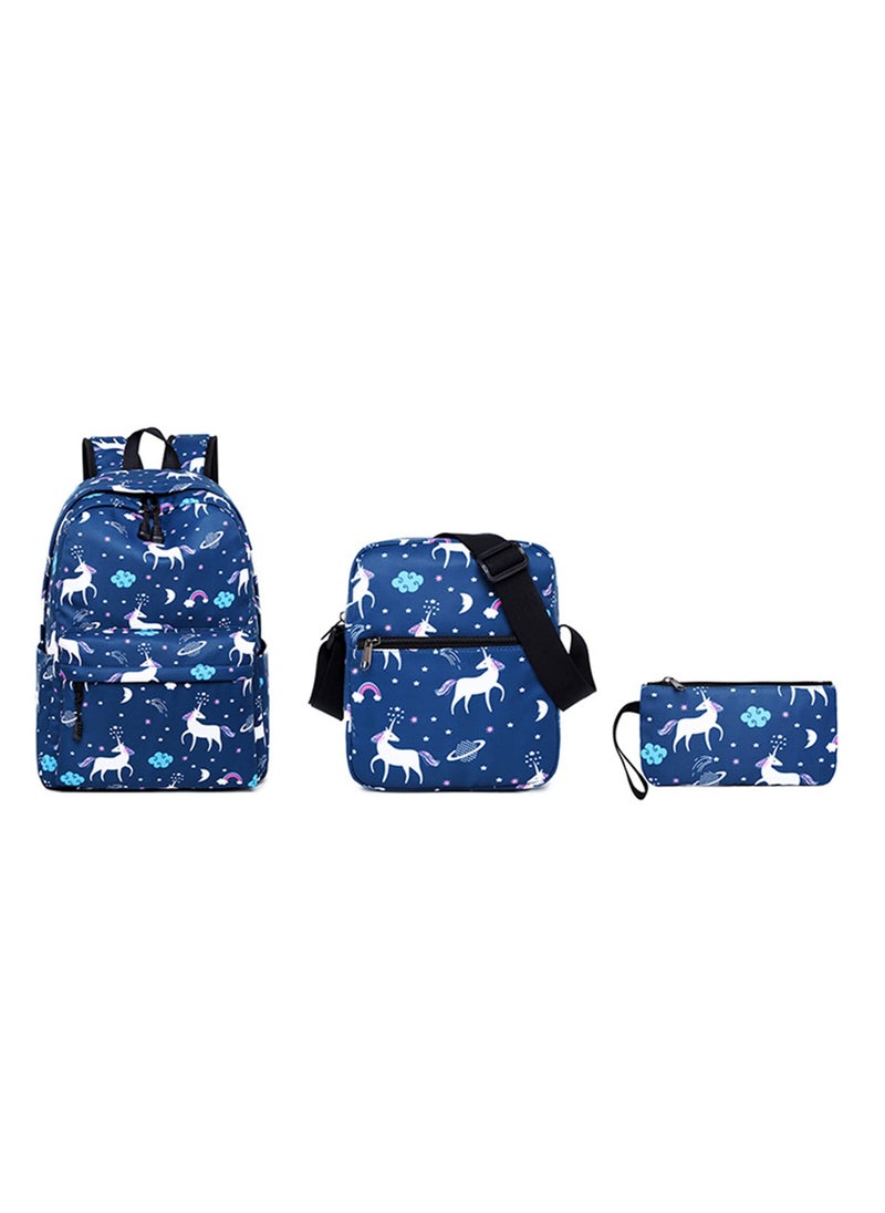 KASTWAVE - Dream Unicorn School Bag Kids 3-in-1 Bookbag Set, Laptop Backpack Lunch Bag Pencil Case Gift for Teen - Image 1