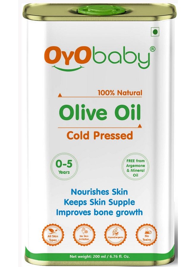 OYO BABY Oyobaby Extra Virgin Cold Pressed Olive Oil For Hair And Skin 200Gm - Image 1