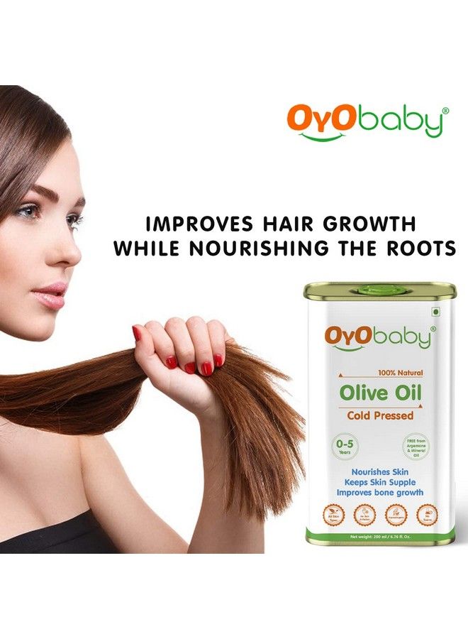 OYO BABY Oyobaby Extra Virgin Cold Pressed Olive Oil For Hair And Skin 200Gm - Image 5