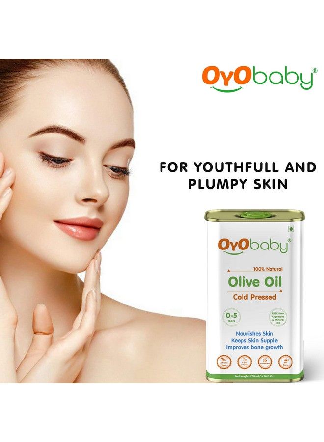 OYO BABY Oyobaby Extra Virgin Cold Pressed Olive Oil For Hair And Skin 200Gm - Image 3