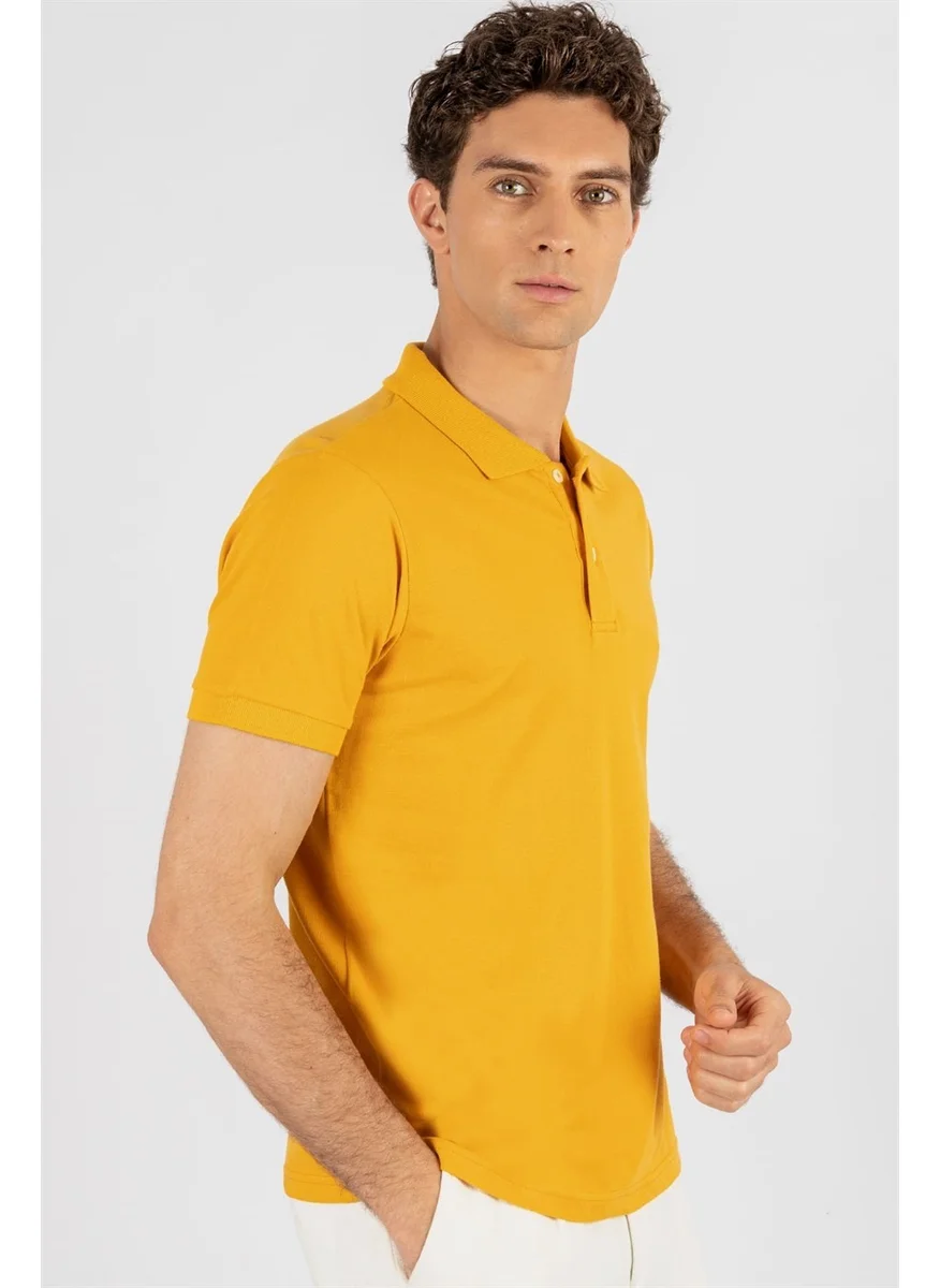 Tudors Slim Fit Narrow Cut Plain Polo Neck Men's T-Shirt