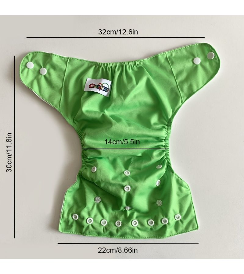 1 PC Khaki Baby Cloth Diaper Reusable Washable Adjustable Super Absorbent Cloth Nappy Comfortable For Infants Boys Girls - Image 2