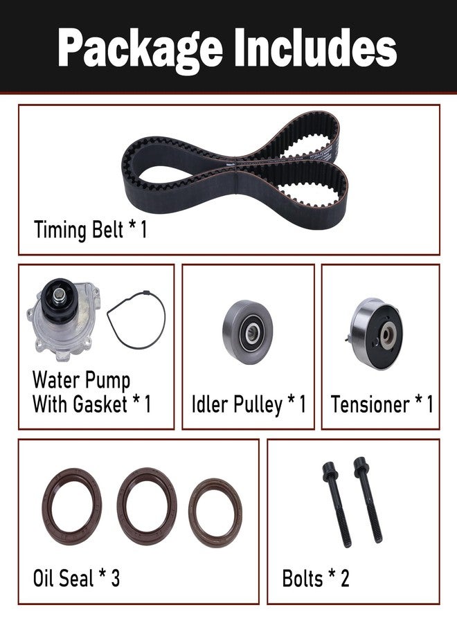 Xiaoyudou Engine Timing Belt Kit with Water Pump Compatible with 2009-2018 Chevrolet Sonic Aveo Aveo5 Cruze Limited, 2009-2010 Pontiac G3 Wave, 2008-2009 Saturn Astra, 2009 Suzuki Swift+ 1.6L 1.8L - Image 3