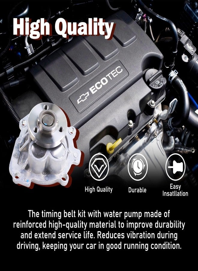 Xiaoyudou Engine Timing Belt Kit with Water Pump Compatible with 2009-2018 Chevrolet Sonic Aveo Aveo5 Cruze Limited, 2009-2010 Pontiac G3 Wave, 2008-2009 Saturn Astra, 2009 Suzuki Swift+ 1.6L 1.8L - Image 5