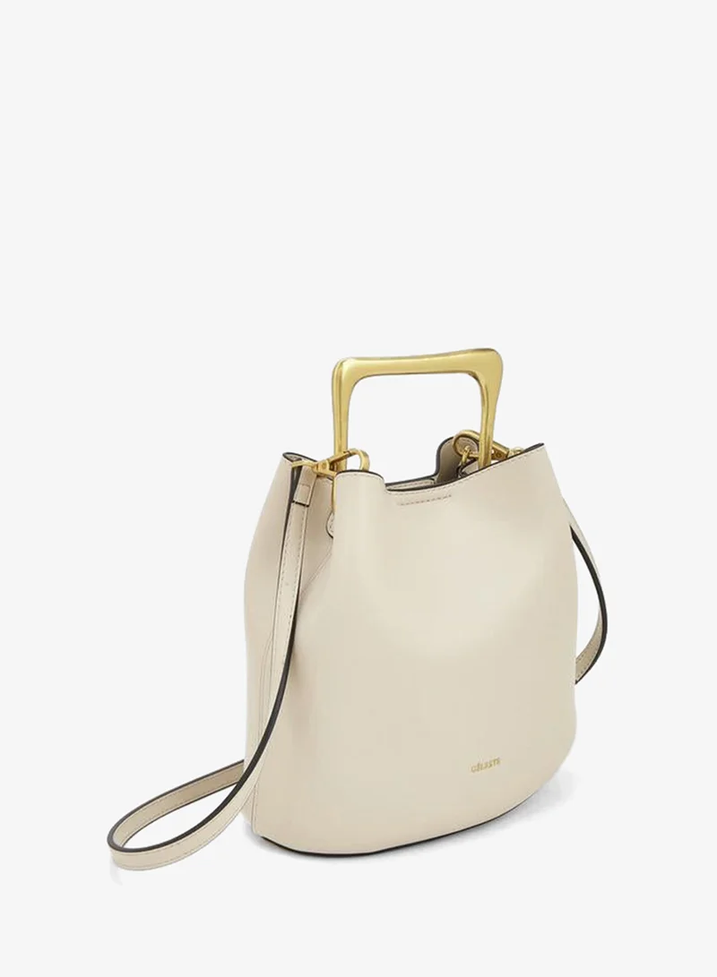 Celeste IVORY Metallic Handle Crossbody Bag With Pouch for Women | Best Price UAE