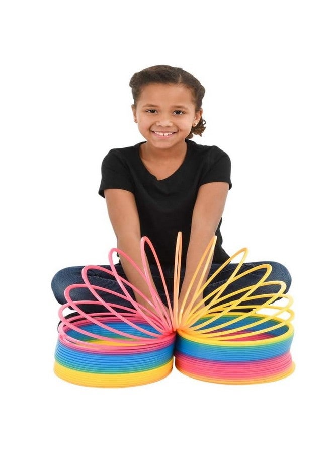VGRASSP Colorful Magic Rainbow Glossy Spring Coil | Plastic Made Bouncy Expandable Slinkey Classic Toy for Kids and Adults | Portable and Stress Relief Toy | Birthday Return Gift | Multicolor - Image 4