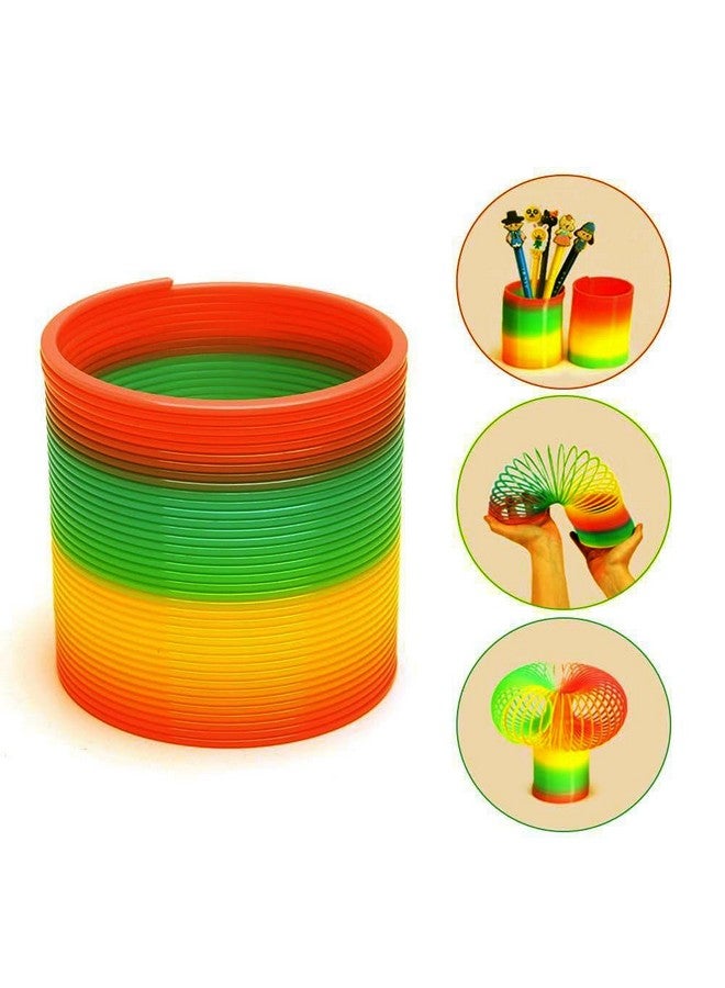 VGRASSP Colorful Magic Rainbow Glossy Spring Coil | Plastic Made Bouncy Expandable Slinkey Classic Toy for Kids and Adults | Portable and Stress Relief Toy | Birthday Return Gift | Multicolor - Image 1