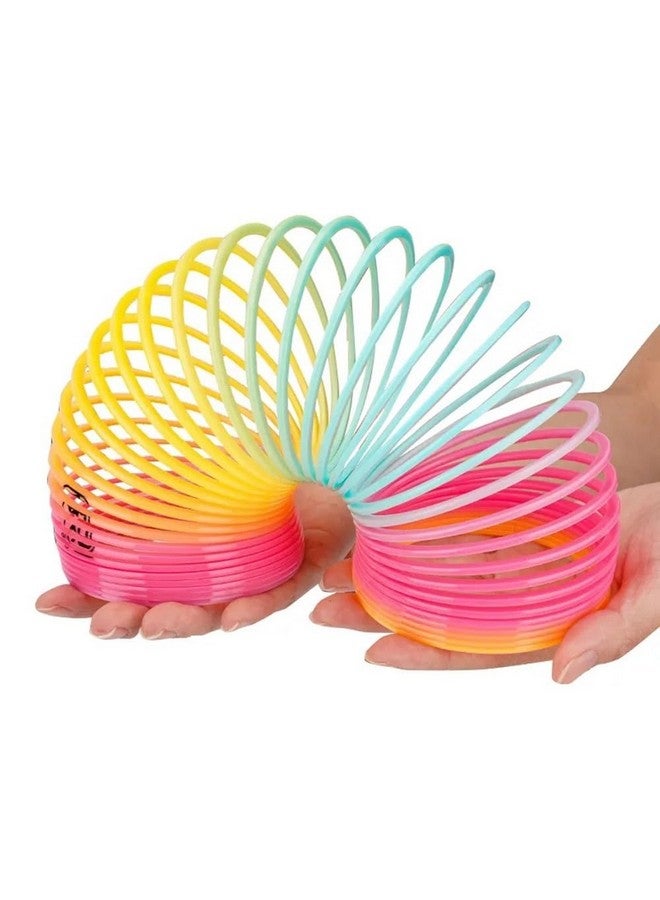 VGRASSP Colorful Magic Rainbow Glossy Spring Coil | Plastic Made Bouncy Expandable Slinkey Classic Toy for Kids and Adults | Portable and Stress Relief Toy | Birthday Return Gift | Multicolor - Image 5