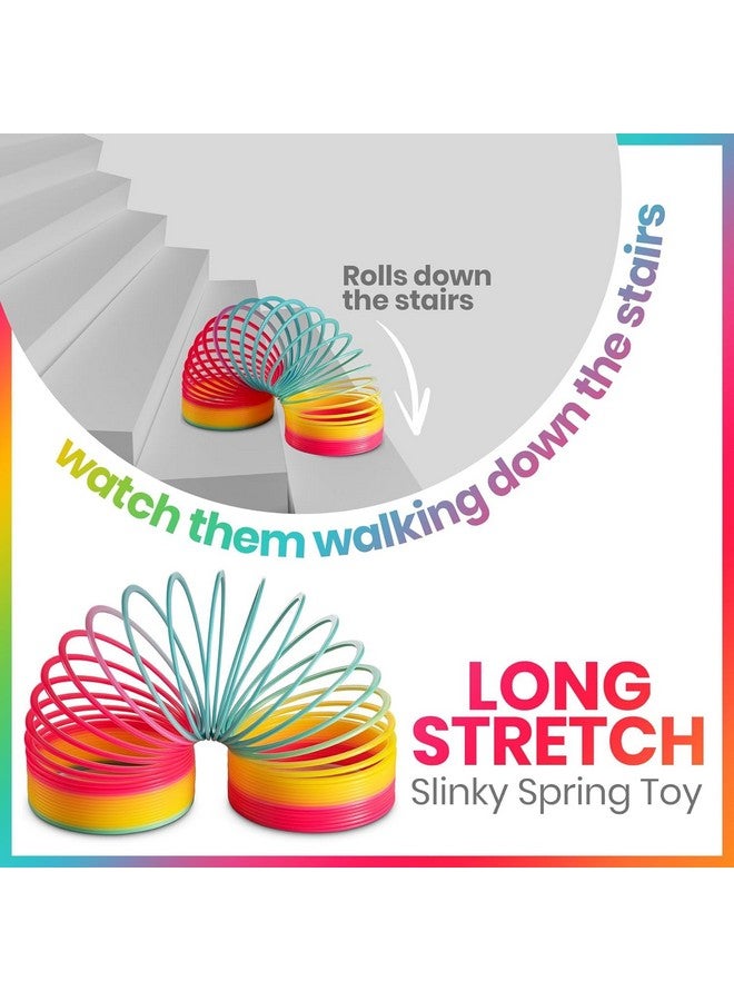 VGRASSP Colorful Magic Rainbow Glossy Spring Coil | Plastic Made Bouncy Expandable Slinkey Classic Toy for Kids and Adults | Portable and Stress Relief Toy | Birthday Return Gift | Multicolor - Image 3