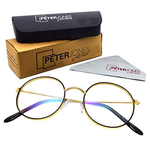 Peter Jones Round Black/Silver Metal Unisex Computer Glasses with Anti Glare Lenses (TK005BS) - Image 4