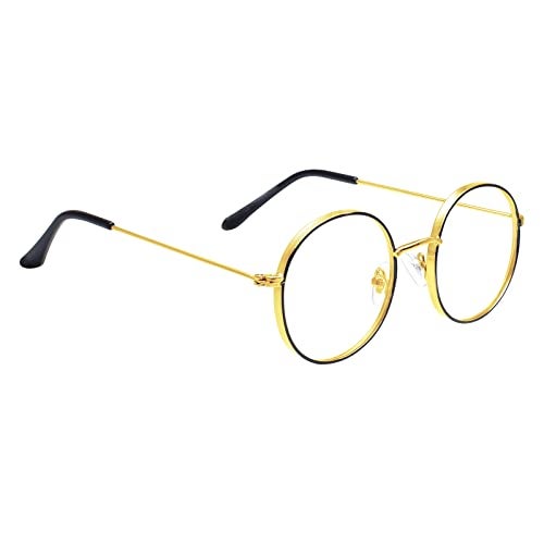 Peter Jones Round Black/Silver Metal Unisex Computer Glasses with Anti Glare Lenses (TK005BS) - Image 1