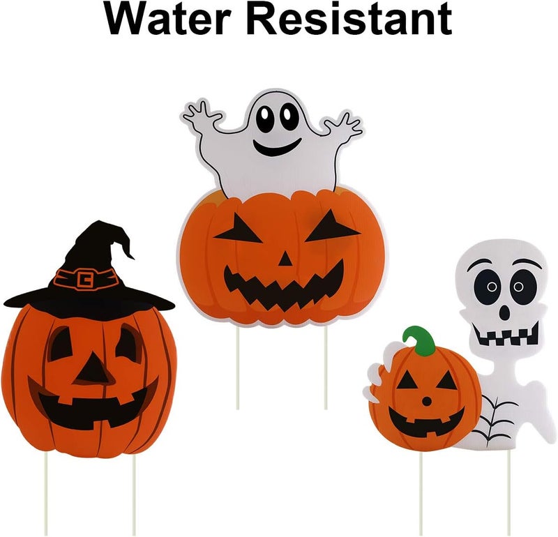 GameXcel 10PCS Yard Signs Halloween Props Pumpkin Ghost Monster Stakes for Decorations Outdoor Lawn Decor - Image 5