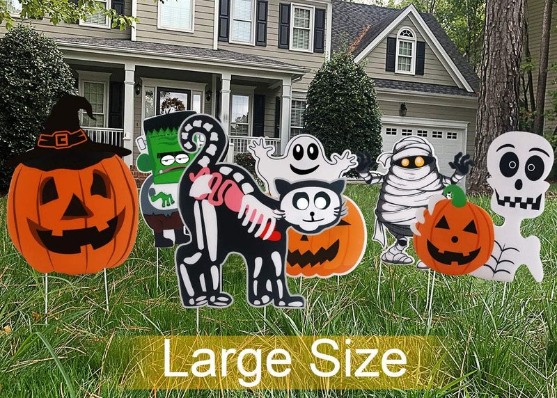 GameXcel 10PCS Yard Signs Halloween Props Pumpkin Ghost Monster Stakes for Decorations Outdoor Lawn Decor - Image 3