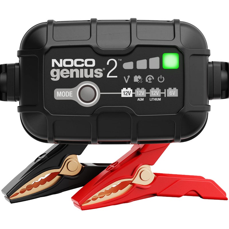 شاحن البطارية الذكي NOCO GENIUS2 2A 6V12V مع حماية من الشحن الزائد وتعويض درجة الحرارة