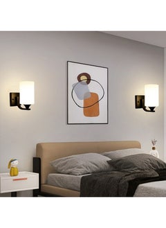 OULIYO Metal Wall Lamp Glass Single Head Wall Lamp Bedside Lamp Bedroom Simple Wall Lamp Suitable for Bedroom Bedside Living Room Corridor Staircase Wall Lamp Three Colors Adjustable  - Image 5