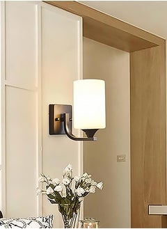 OULIYO Metal Wall Lamp Glass Single Head Wall Lamp Bedside Lamp Bedroom Simple Wall Lamp Suitable for Bedroom Bedside Living Room Corridor Staircase Wall Lamp Three Colors Adjustable  - Image 1
