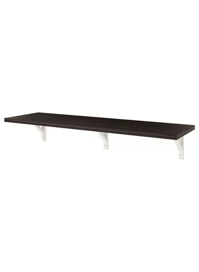 IKEA (IKEA) رف حائط بني-أسود/أبيض من خشب الأسبن المصبوغ، 120×30 سم - Image 1