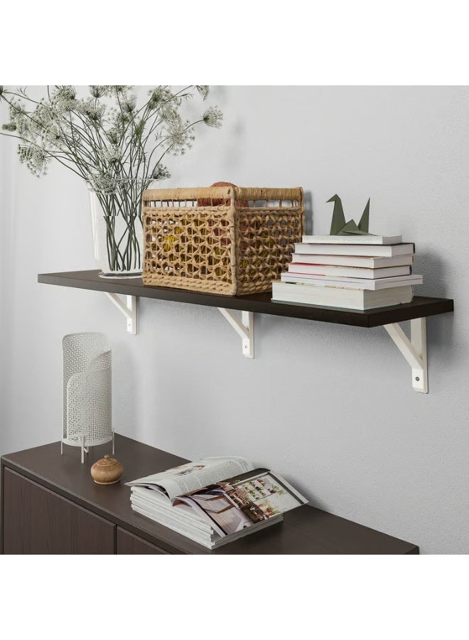 IKEA (IKEA) رف حائط بني-أسود/أبيض من خشب الأسبن المصبوغ، 120×30 سم - Image 2