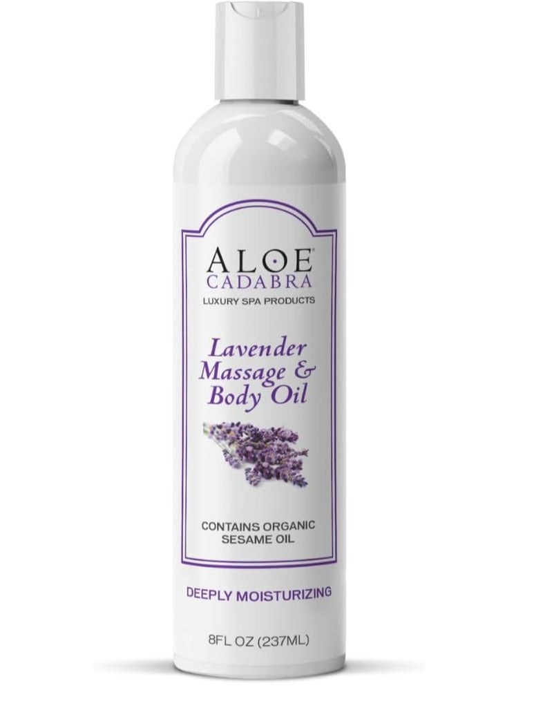 Aloe Cadabra Moisturizing Bath & Body Oil with Lavender Essential Oil 8 Fl Oz