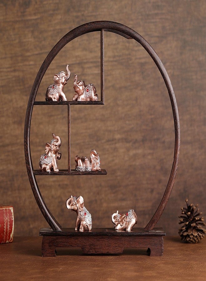 Mose Cafolo Set of 6pcs Feng Shui Pinky Rose Gold Color Small Elephant Statues Figurine Home Decor Gift Collection - Image 2
