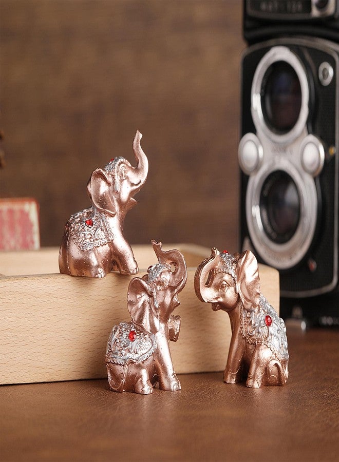 Mose Cafolo Set of 6pcs Feng Shui Pinky Rose Gold Color Small Elephant Statues Figurine Home Decor Gift Collection - Image 4