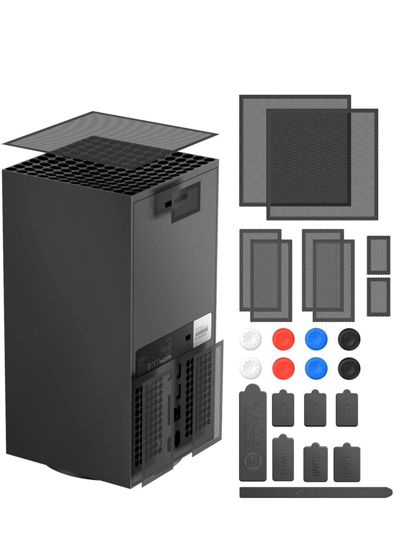 Captaintech Dust Filter Cover for Xbox Series X with Rubber Dust Plugs, Top Case Dust Proof Filter Cover, Silicone Dust Plugs and Thump Grip Caps for Xbox Series X 2 Pack Sets - Image 2