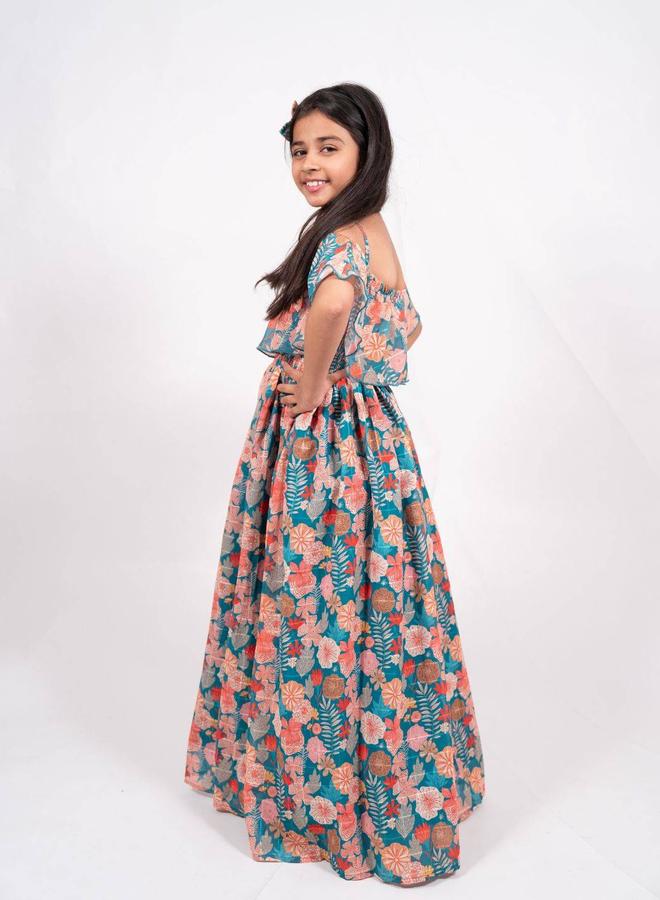 Maithili Printed A-Line Off Shoulder Maxi Dress - Image 3