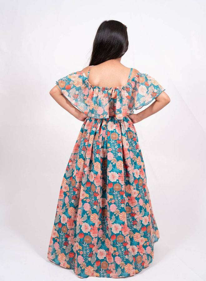 Maithili Printed A-Line Off Shoulder Maxi Dress - Image 4