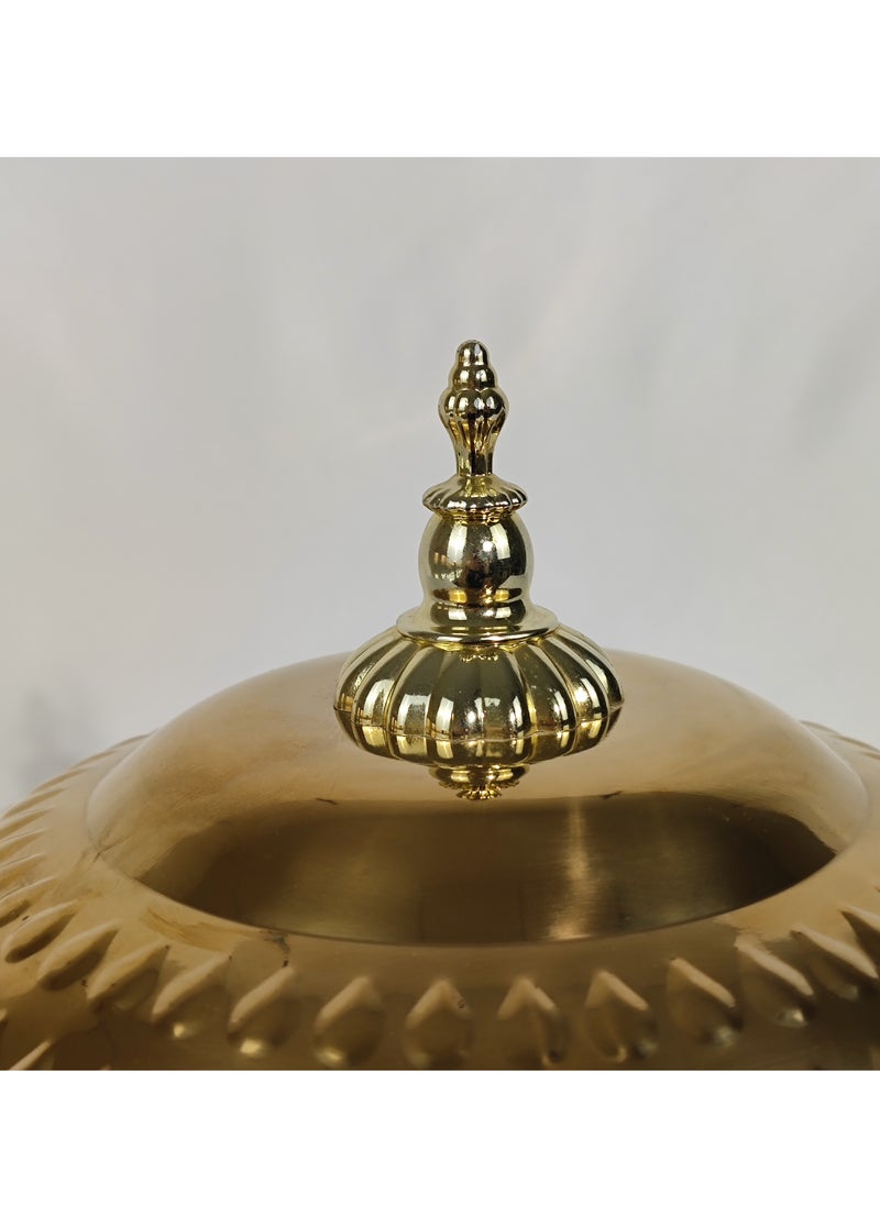 HTH - Multipurpose Use Water Drop Pattern Stainless Steel Round Serving Tray with Dome Lid Hotel Buffet Plate Restaurant Tableware Banquet Food Plate 30/35/40/45/50/55 cm - Image 1